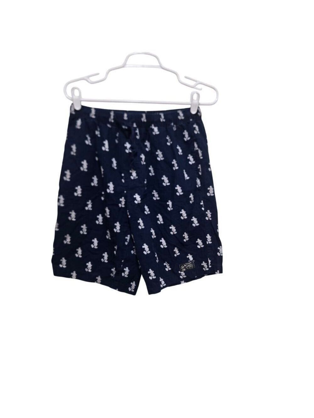 Disney Parks Mickey Mouse Print Lounge Shorts Navy Cotton Men's Small
